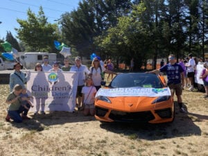 Covington Days Parade Washington July 15 Corvette and Children's Health Defense handouts